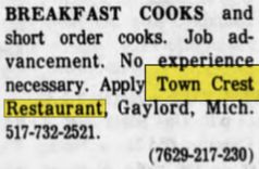 Town Crest Restaurant (La Señorita) - Aug 1978 Ad
